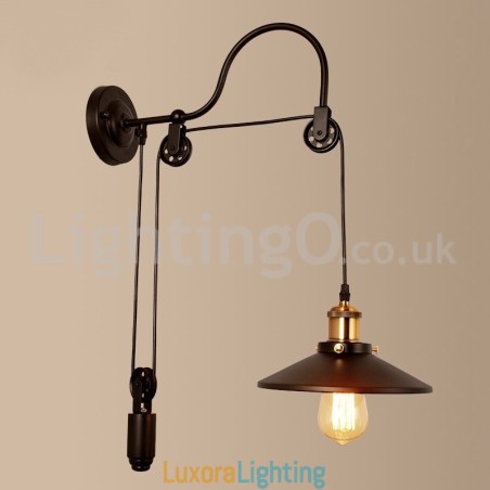 Designer Touch Decorative Retro Flush Mounted Wall Lights Aisle Bar Cafe Bedroom Study Loft Pulley Wall Lamp