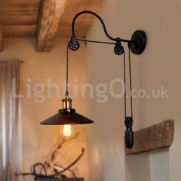 Designer Touch Decorative Retro Flush Mounted Wall Lights Aisle Bar Cafe Bedroom Study Loft Pulley Wall Lamp