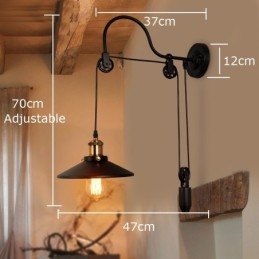 Designer Touch Decorative Retro Flush Mounted Wall Lights Aisle Bar Cafe Bedroom Study Loft Pulley Wall Lamp