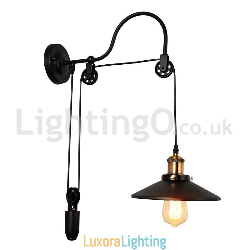 Designer Touch Decorative Retro Flush Mounted Wall Lights Aisle Bar Cafe Bedroom Study Loft Pulley Wall Lamp