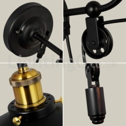 Designer Touch Decorative Retro Flush Mounted Wall Lights Aisle Bar Cafe Bedroom Study Loft Pulley Wall Lamp