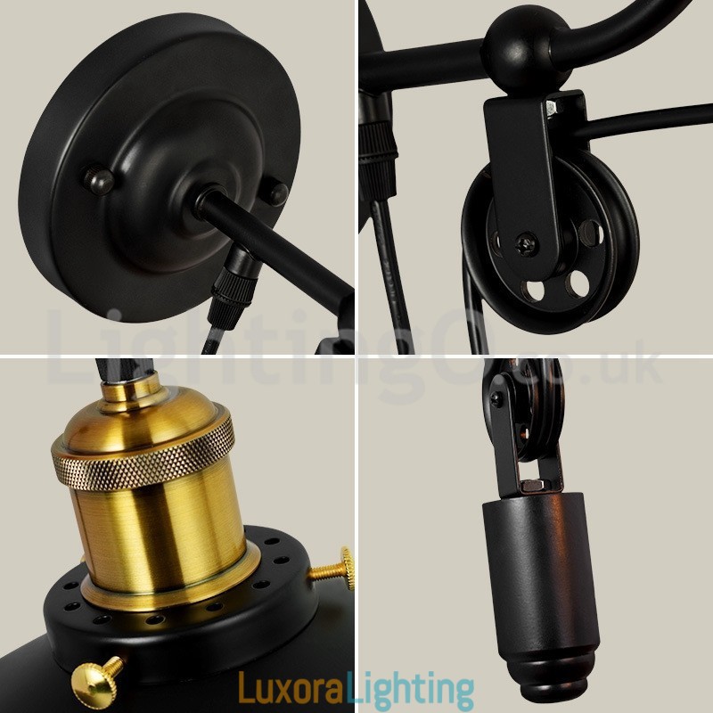 Designer Touch Decorative Retro Flush Mounted Wall Lights Aisle Bar Cafe Bedroom Study Loft Pulley Wall Lamp