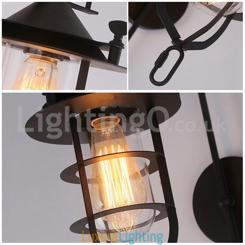 Designer Touch Decorative Retro Dock Wall Lamp Black Wharf Wall Lights Dock Sconce Restaurant Living Room Cafe Bar Clothing Store