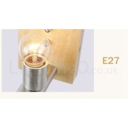 Designer Touch Decorative Modern Contemporary Wood Stainless Steel Wall Lights with Glass Shade for Aisle Bar Cafe Bedroom Study Loft Pulley Wall Lamp