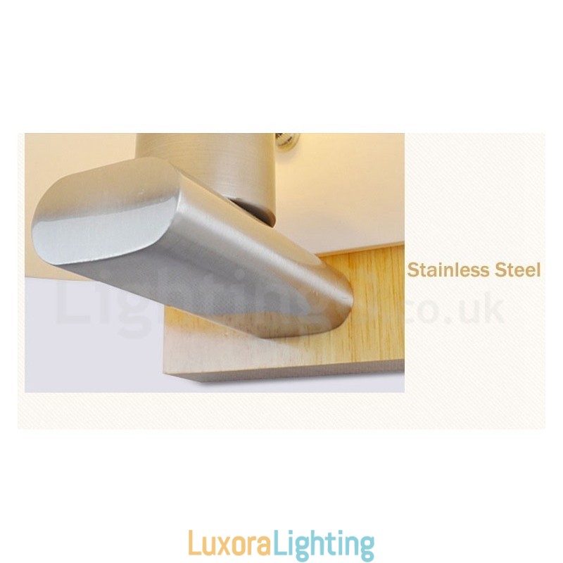 Designer Touch Decorative Modern Contemporary Wood Stainless Steel Wall Lights with Glass Shade for Aisle Bar Cafe Bedroom Study Loft Pulley Wall Lamp