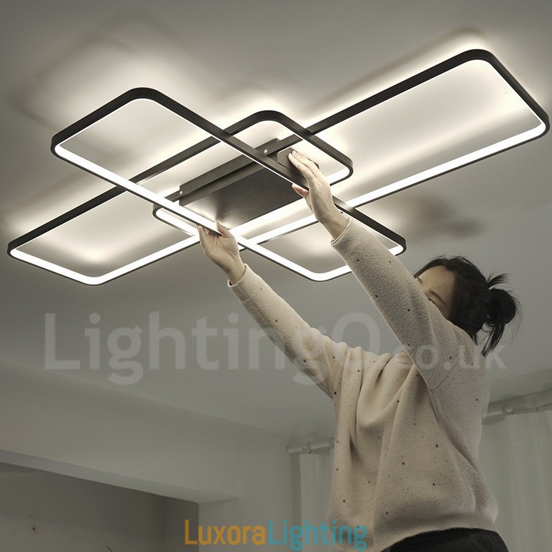 Designer Touch Decorative Modern Comtemporary Alumilium Painting Ceiling Light Flush Mount Light with Remoter Dimmer Also Can Be Used As Wall Light