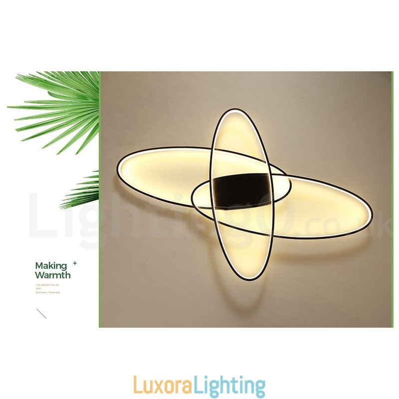 Designer Touch Decorative Dimmable Oval Modern Comtemporary Alumilium Ceiling Light Flush Mount Lamp Also Can Be Used As Wall Light
