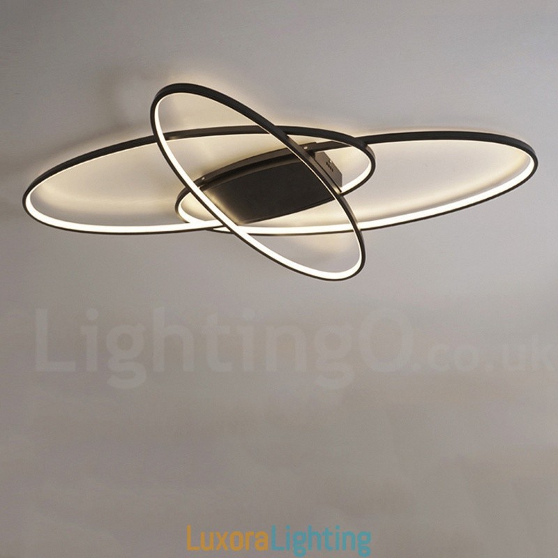 Designer Touch Decorative Dimmable Oval Modern Comtemporary Alumilium Ceiling Light Flush Mount Lamp Also Can Be Used As Wall Light