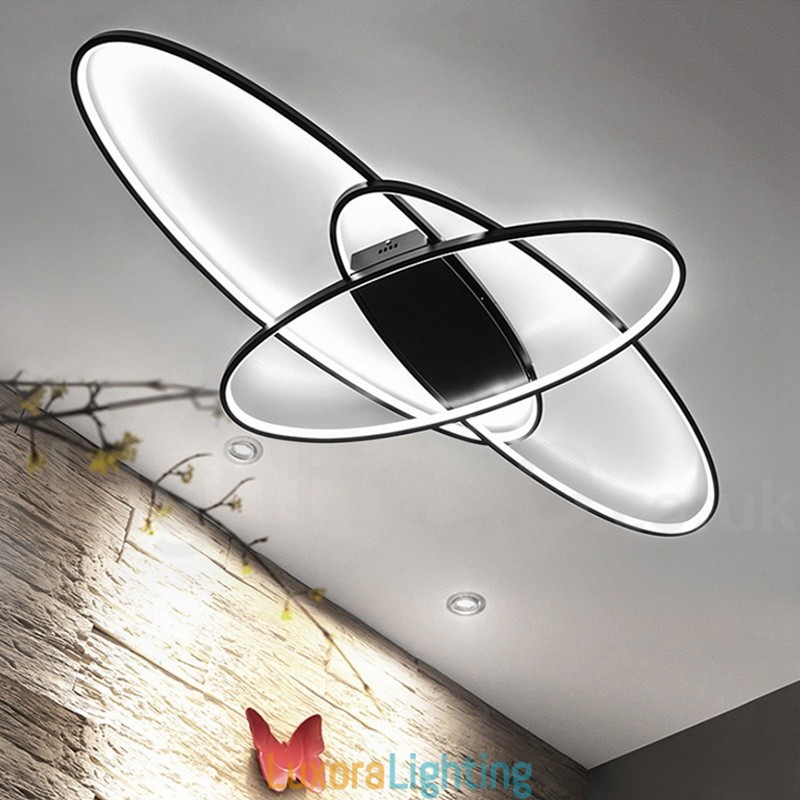 Designer Touch Decorative Dimmable Oval Modern Comtemporary Alumilium Ceiling Light Flush Mount Lamp Also Can Be Used As Wall Light