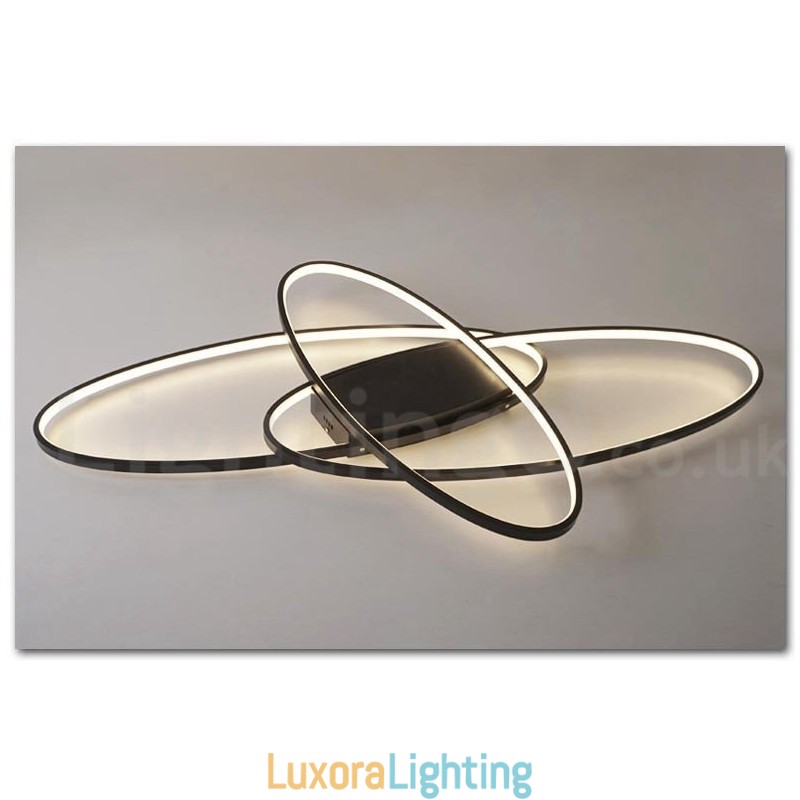 Designer Touch Decorative Dimmable Oval Modern Comtemporary Alumilium Ceiling Light Flush Mount Lamp Also Can Be Used As Wall Light