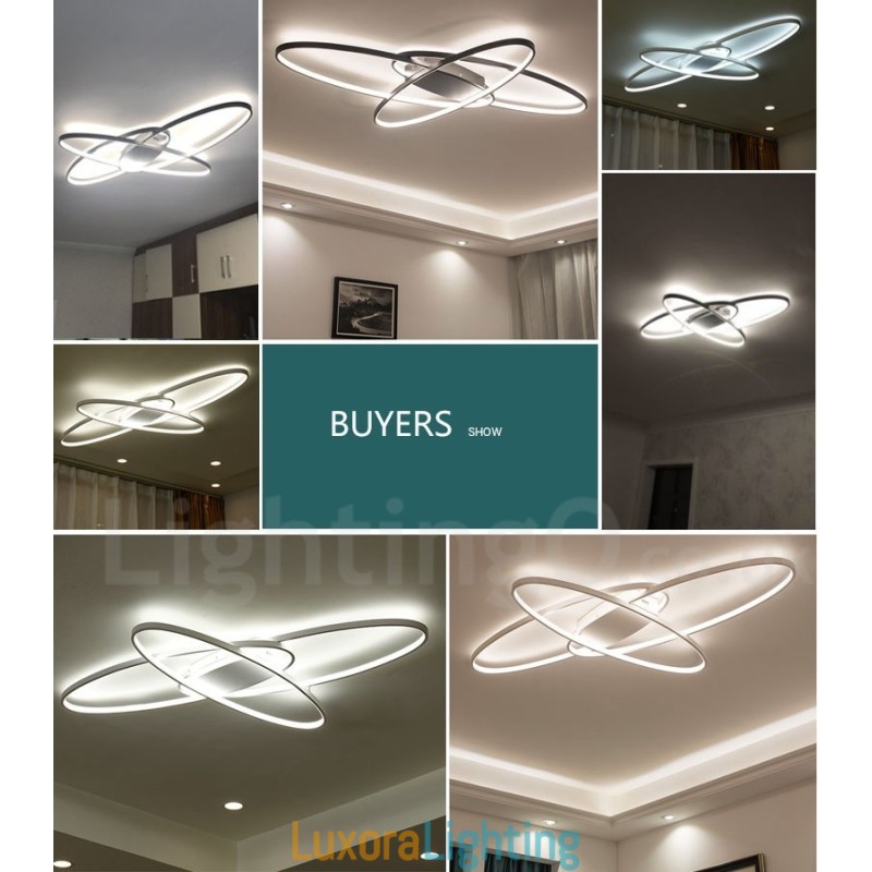 Designer Touch Decorative Dimmable Oval Modern Comtemporary Alumilium Ceiling Light Flush Mount Lamp Also Can Be Used As Wall Light