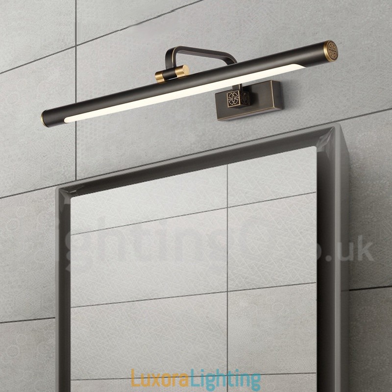 Designer Touch Decorative IPMirror Lamp Bathroom Lights Pure Brass Wall Lights with Acrylic Shade Make up Lighting