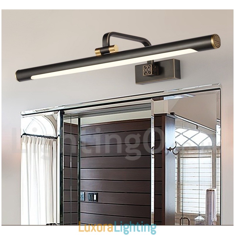 Designer Touch Decorative IPMirror Lamp Bathroom Lights Pure Brass Wall Lights with Acrylic Shade Make up Lighting