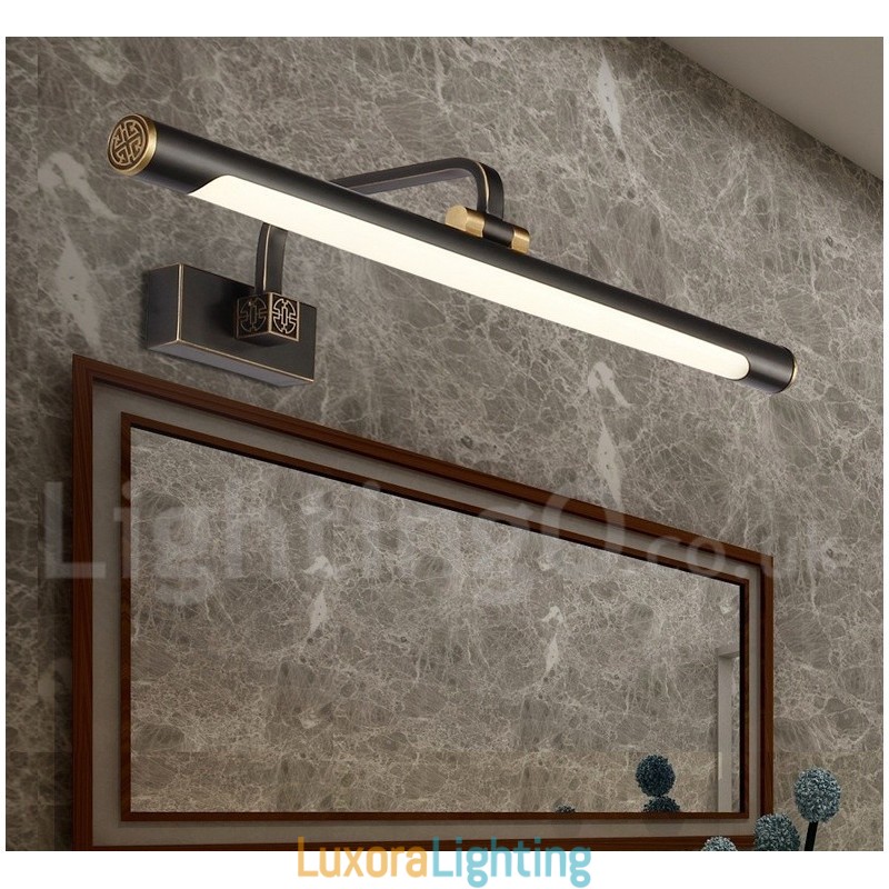 Designer Touch Decorative IPMirror Lamp Bathroom Lights Pure Brass Wall Lights with Acrylic Shade Make up Lighting