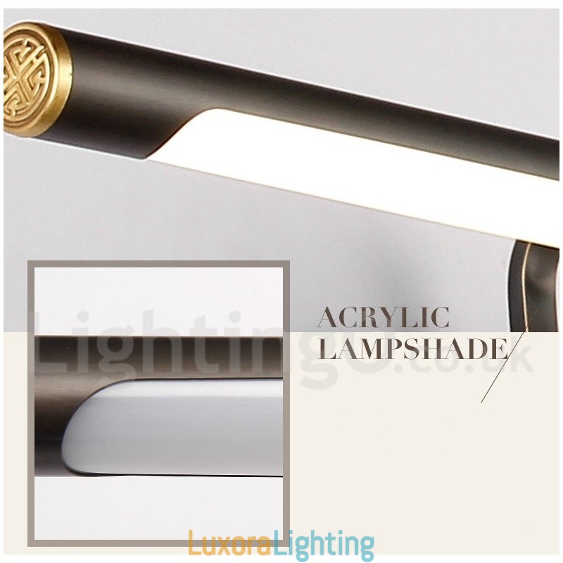 Designer Touch Decorative IPMirror Lamp Bathroom Lights Pure Brass Wall Lights with Acrylic Shade Make up Lighting