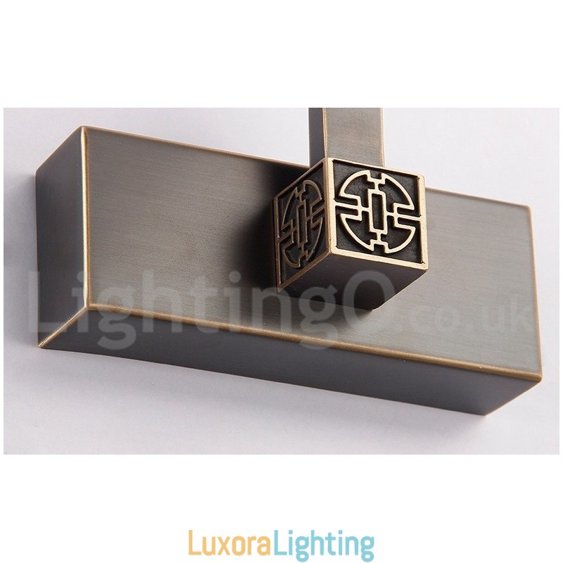 Designer Touch Decorative IPMirror Lamp Bathroom Lights Pure Brass Wall Lights with Acrylic Shade Make up Lighting