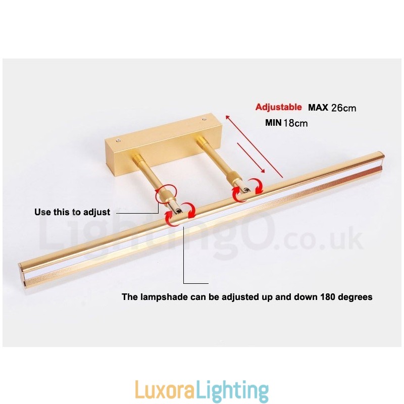 Designer Touch Decorative IP44 Mirror Lamp Bathroom Lights Up and Down Wall Lights with Acrylic Shade Make up Lighting