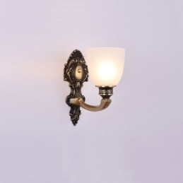 Designer Touch Decorative Pure Brass Luxurious Rustic Retro Vintage Brass 1 Light Candle Wall Light with Glass Shade Special for Hotel Office Showroom Living Room Dinning Room