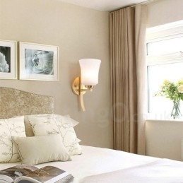 Designer Touch Decorative Pure Brass Luxurious Rustic Retro Vintage Brass 1 Light Wall Light with Glass Shade Special for Hotel Office Showroom Living Room Dinning Room