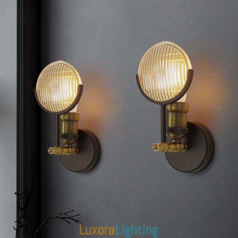 Designer Touch Decorative 1 Light Rustic Retro Vintage Wall Light with Glass Shade Special for Hotel Office Showroom Living Room Dinning Room