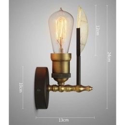 Designer Touch Decorative 1 Light Rustic Retro Vintage Wall Light with Glass Shade Special for Hotel Office Showroom Living Room Dinning Room