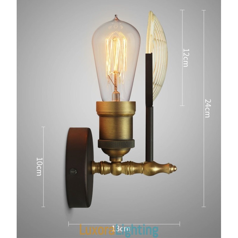 Designer Touch Decorative 1 Light Rustic Retro Vintage Wall Light with Glass Shade Special for Hotel Office Showroom Living Room Dinning Room