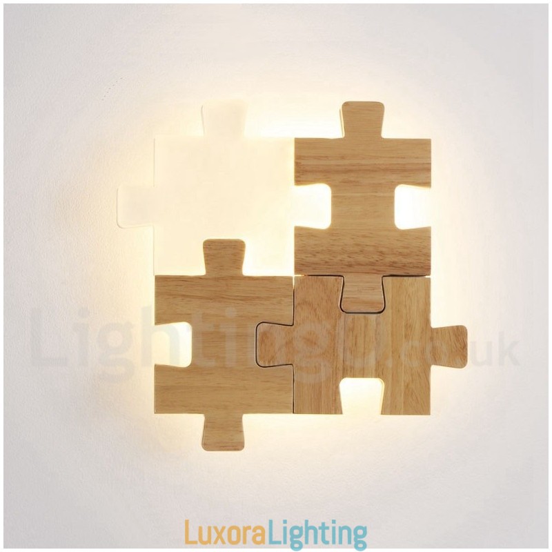 Designer Touch Decorative Wooden Wall Sconces with Acrylic Shade Modern Contemporary Wood Bamboo Wall Light