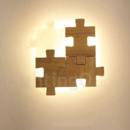 Designer Touch Decorative Wooden Wall Sconces with Acrylic Shade Modern Contemporary Wood Bamboo Wall Light