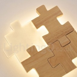 Designer Touch Decorative Wooden Wall Sconces with Acrylic Shade Modern Contemporary Wood Bamboo Wall Light