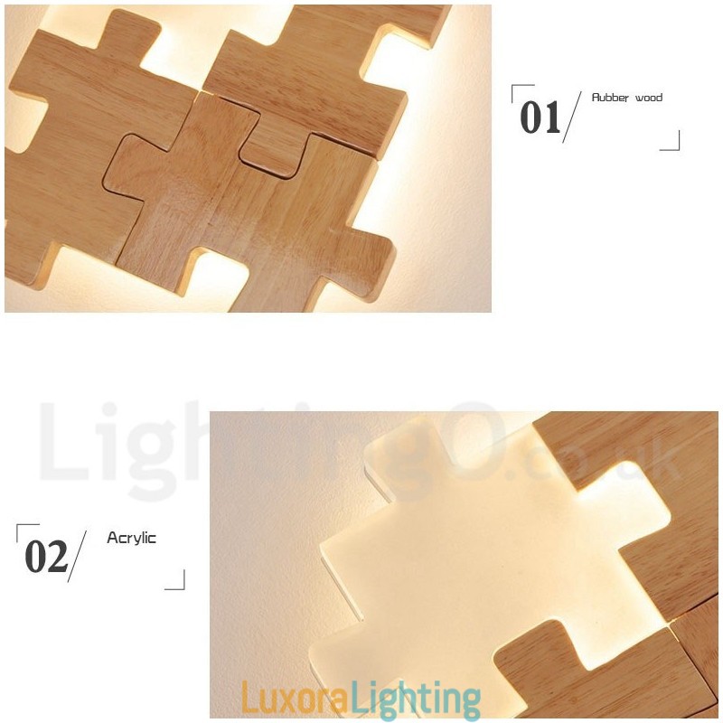 Designer Touch Decorative Wooden Wall Sconces with Acrylic Shade Modern Contemporary Wood Bamboo Wall Light