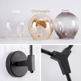 Designer Touch Decorative Rustic Retro Vintage Two Light Wall Light with Multi Colours Glass Shade Special for Hotel Office Showroom Living Room Bed Room