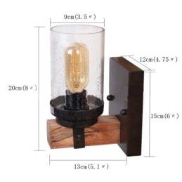 Designer Touch Decorative 1 Light Vintage Wooden Industrial Style Wall Light for Wind Bar Loft Coffee Restaurant