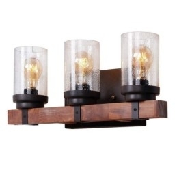 Designer Touch Decorative 3 Light Vintage Wooden Industrial Style Wall Light for Wind Bar Loft Coffee Restaurant