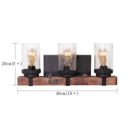 Designer Touch Decorative 3 Light Vintage Wooden Industrial Style Wall Light for Wind Bar Loft Coffee Restaurant