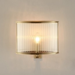 Designer Touch Decorative Pure Brass Luxurious Rustic Retro Vintage 1 Light Wall Light with Glass Shade