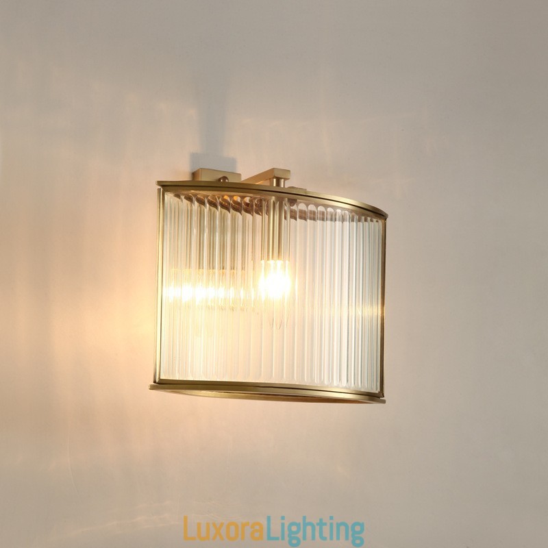 Designer Touch Decorative Pure Brass Luxurious Rustic Retro Vintage 1 Light Wall Light with Glass Shade