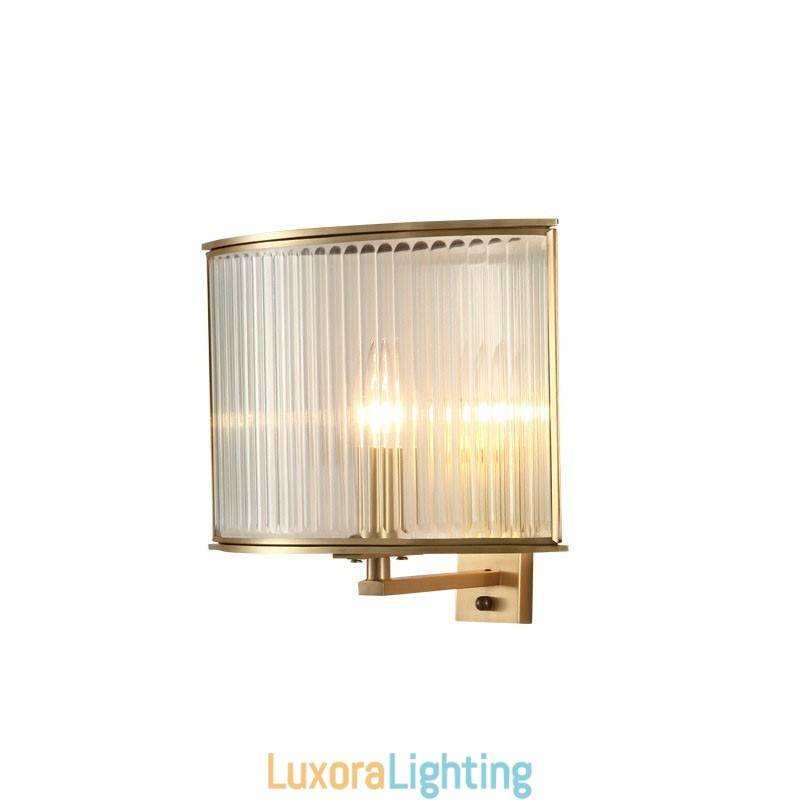 Designer Touch Decorative Pure Brass Luxurious Rustic Retro Vintage 1 Light Wall Light with Glass Shade