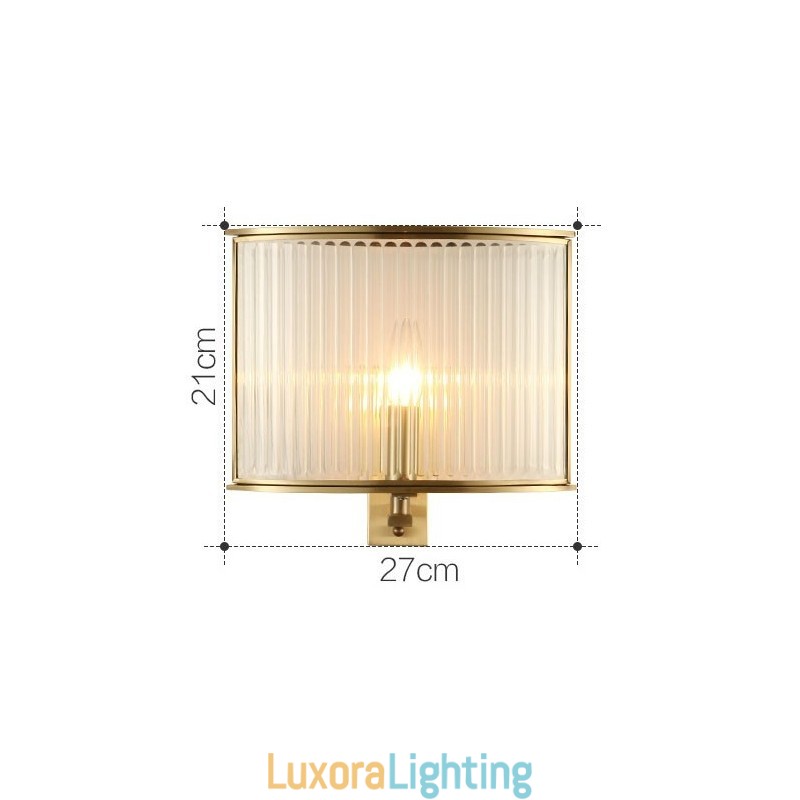 Designer Touch Decorative Pure Brass Luxurious Rustic Retro Vintage 1 Light Wall Light with Glass Shade