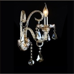Designer Touch Decorative 1 Light Matching Cognac Color K9 Crystal Candle Retro Glass Wall Light