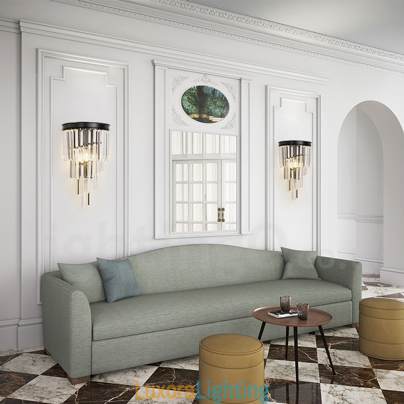 Designer Touch Decorative Modern Luxury K9 Crystal Wall Light with Crystal Shade