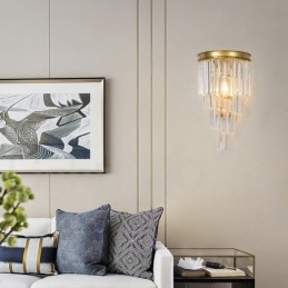 Designer Touch Decorative Modern Luxury K9 Crystal Wall Light with Crystal Shade