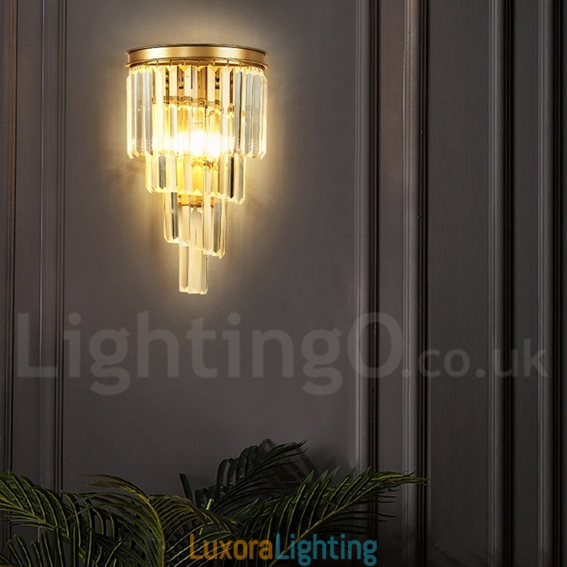 Designer Touch Decorative Modern Luxury K9 Crystal Wall Light with Crystal Shade