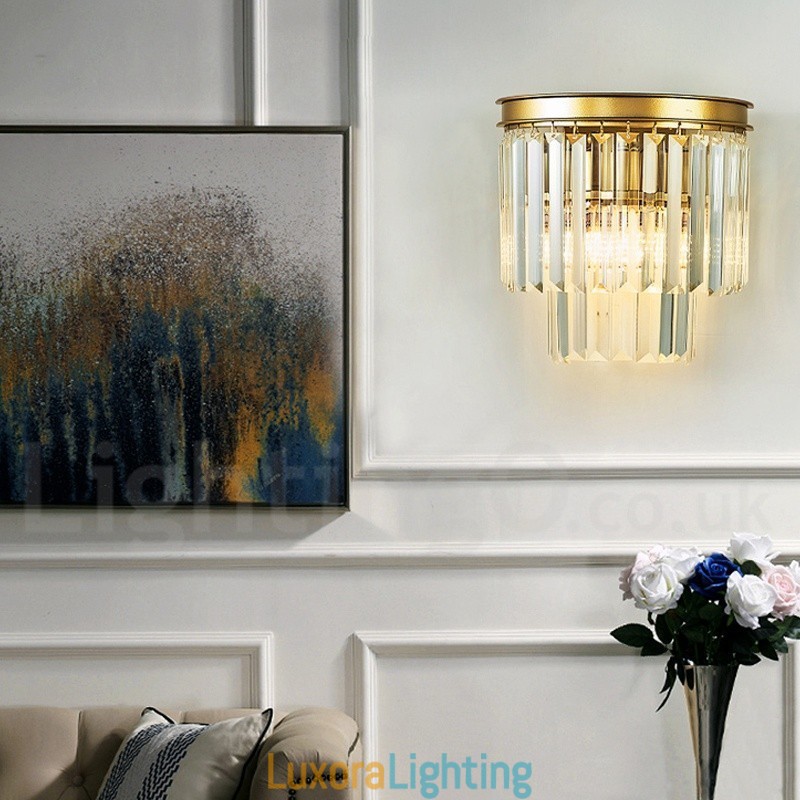 Designer Touch Decorative Modern Luxury K9 Crystal Wall Light with Crystal Shade