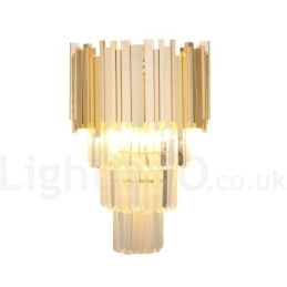 Designer Touch Decorative Gold Matching Postmodern Luxury K9 Crystal Wall Light with Crystal Shade