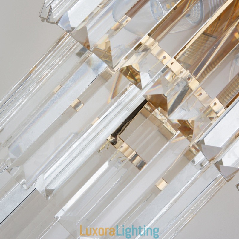 Designer Touch Decorative Gold Matching Postmodern Luxury K9 Crystal Wall Light with Crystal Shade