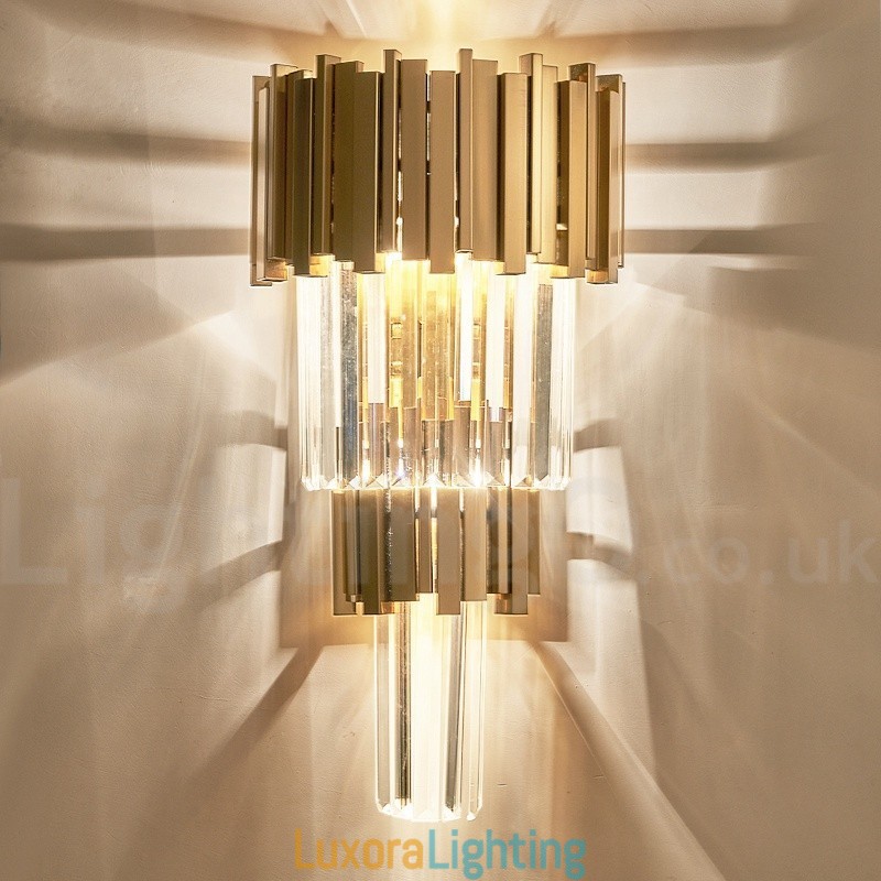 Designer Touch Decorative Modern Luxury K9 Crystal Wall Light with Crystal Shade