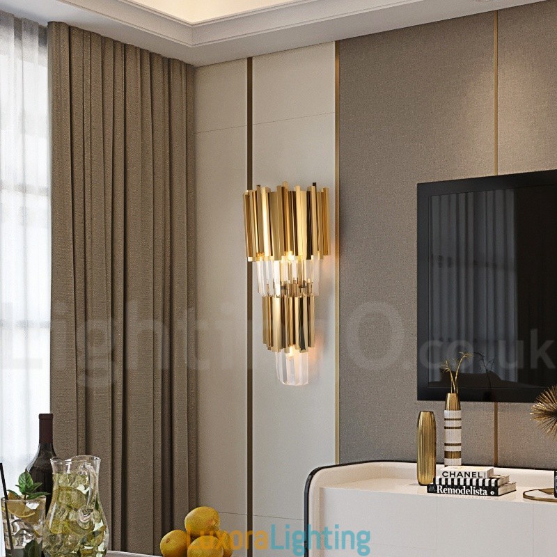 Designer Touch Decorative Modern Luxury K9 Crystal Wall Light with Crystal Shade