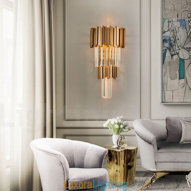 Designer Touch Decorative Modern Luxury K9 Crystal Wall Light with Crystal Shade