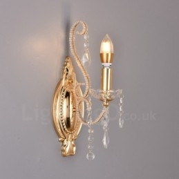 Designer Touch Decorative 1 Light Gold Black American Style Crystal Wall Light for Living Room Dining Room Clothing Store Coffee Store Hotel