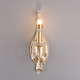 Designer Touch Decorative 1 Light Gold Black American Style Crystal Wall Light for Living Room Dining Room Clothing Store Coffee Store Hotel
